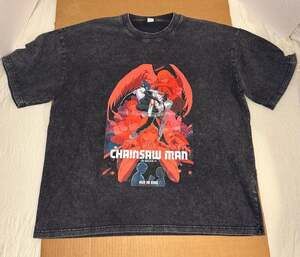Chainsaw Man The Movie Reze Arc Acid Wash Graphic T-Shirt Black Size L